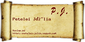 Petelei Júlia névjegykártya